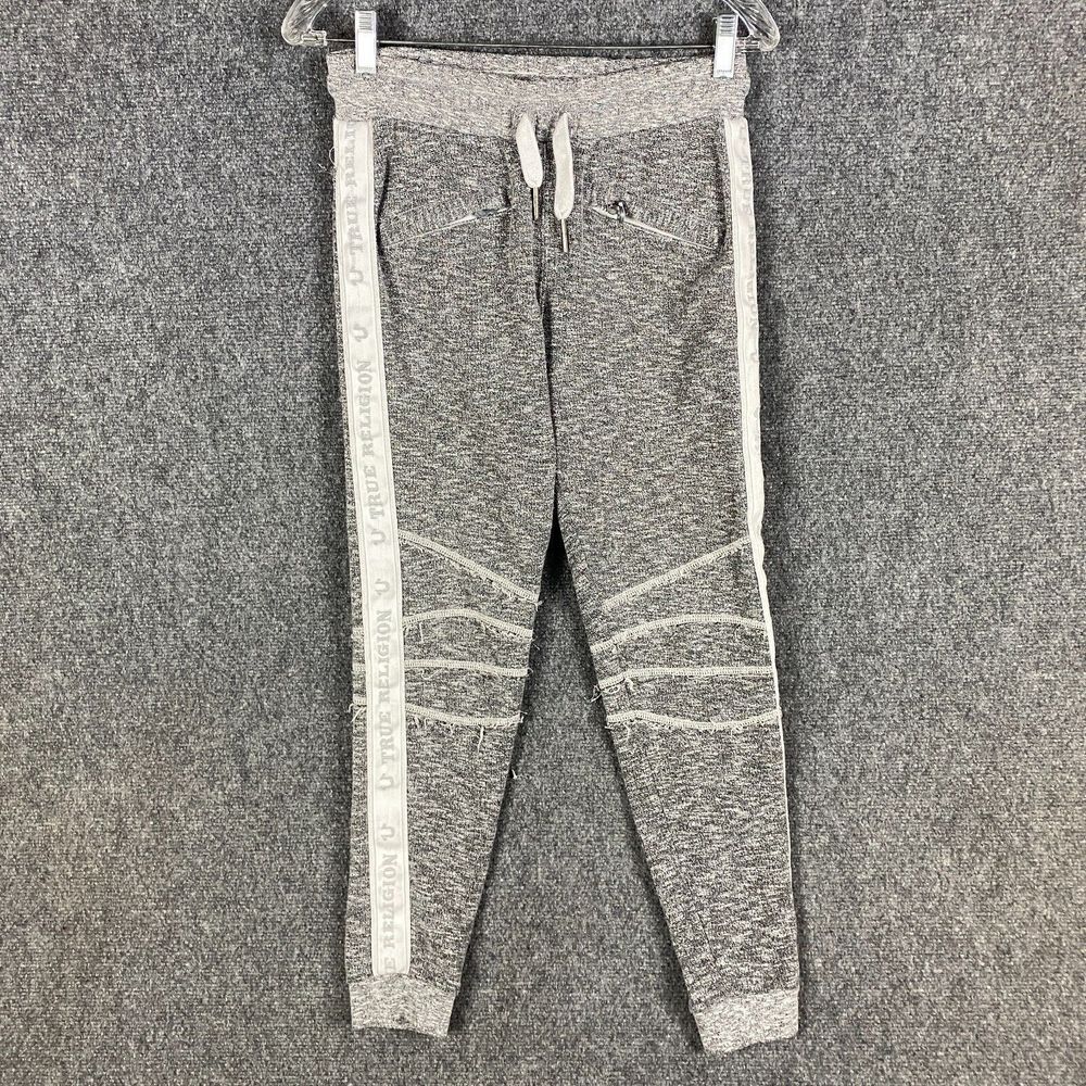 True Religion Joggers Women's Small Sweatpants Gray Cotton Blend‎ S